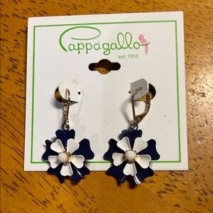 Pappagallo Blue and White Floral Earrings